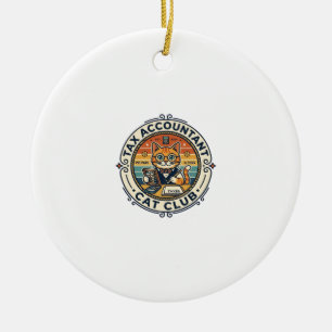 Tax Accountant Cat Cute Kitty Design - Tax Account Ceramic Ornament