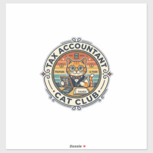Tax Accountant Cat Cute Kitty Design - Tax Account Sticker