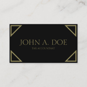 Tax Accountant CPA Black Antique Gold Corners Business Card
