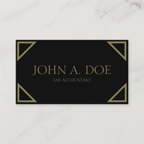 Tax Accountant CPA Black Antique Gold Corners Business Card