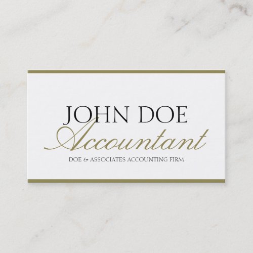 Tax Accountant CPA Bookkeeper Gold Script &amp; Paper Business Card Template