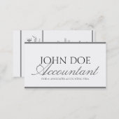 Tax Accountant CPA Bookkeeper Silver Script White Business Card (Front/Back)