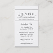 Tax Accountant CPA Bookkeeper Silver Script White Business Card (Back)