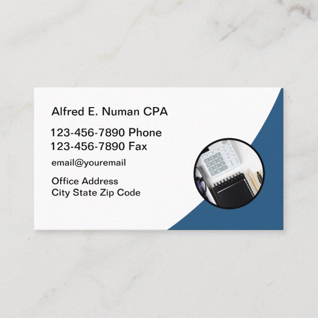 Tax Accountant CPA Business Cards (Front)