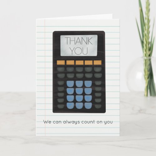 Tax Accountant CPA Math Teacher Thank You Card