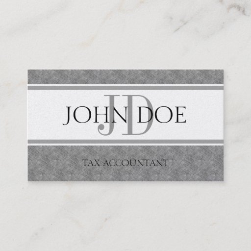 Customizable Tax Accountant CPA Monogram Blue Marble Platinum Business Cards
