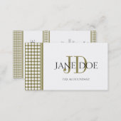 Tax Accountant/CPA Monogram Dot Gold/White Paper Business Card (Front/Back)