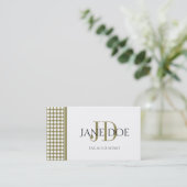Tax Accountant/CPA Monogram Dot Gold/White Paper Business Card (Standing Front)