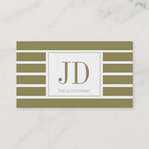 Tax Accountant/CPA Monogram/Striped Business Cards