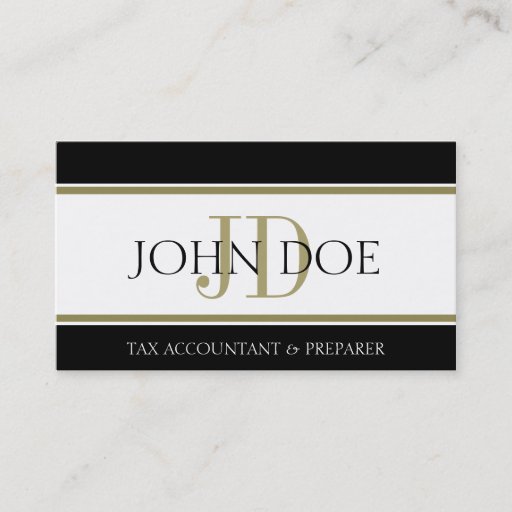 Customizable Tax Accountant Gold Stripes Business Cards