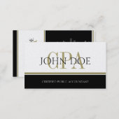 Tax Accountant Gold Stripes CPA Business Card (Front/Back)