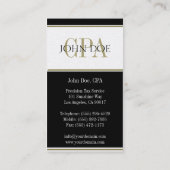 Tax Accountant Gold Stripes CPA Business Card (Back)