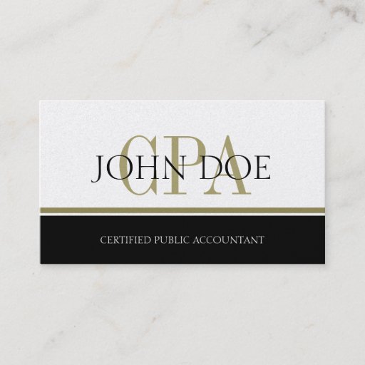 Customizable Tax Accountant Gold Stripes CPA Business Card Template