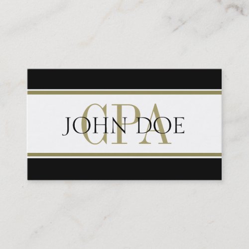 Tax Accountant Gold Stripes CPA Business Cards