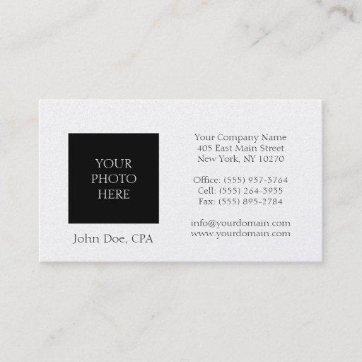 Customizable Tax Accountant Head Shot Gold Paper Business Cards