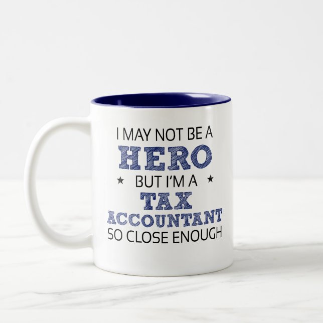 Tax Accountant Hero Humor Novelty Two-Tone Coffee Mug (Left)