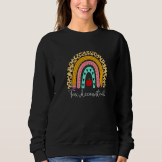 Tax Accountant Leopard Rainbow Accounting Back To  Sweatshirt
