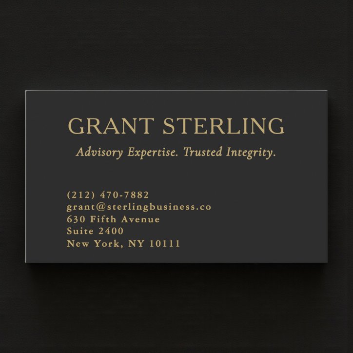 Tax Accountant Minimal Black Gold Cpa Business Card