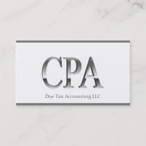 Tax Accountant Platinum Borders 3D CPA Business Card