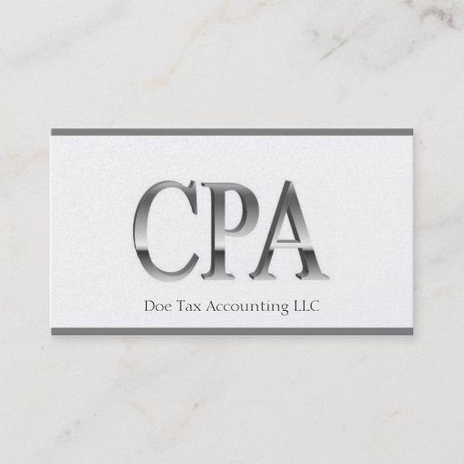 Customizable Tax Accountant Platinum Borders 3D CPA Business Cards
