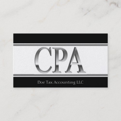 Tax Accountant Platinum Stripes 3D CPA Business Card Templates