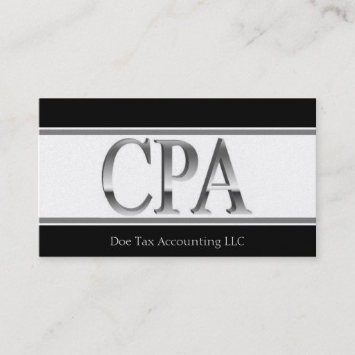 Customizable Tax Accountant Platinum Stripes 3D CPA Business Card Templates