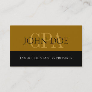 Tax Accountant S Stripe CPA D Gold Business Card