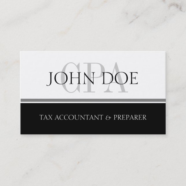 Tax Accountant S Stripe CPA W/W Business Card (Front)