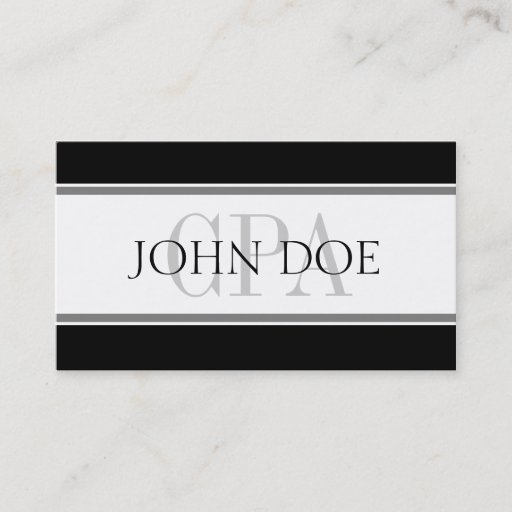 Customizable Tax Accountant Stripes CPA W/W Business Card Template