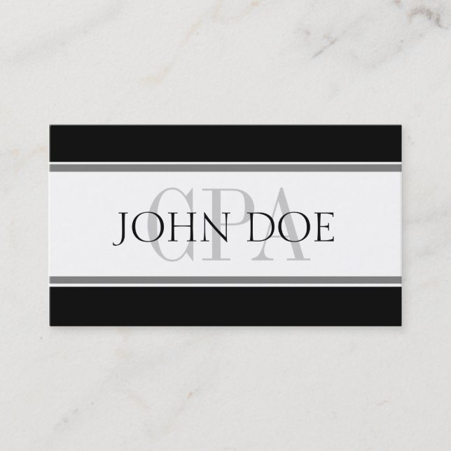 Tax Accountant Stripes CPA W/W Business Card (Front)