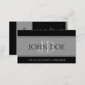 Tax Accountant Stripes D Grey Business Card (Front/Back)