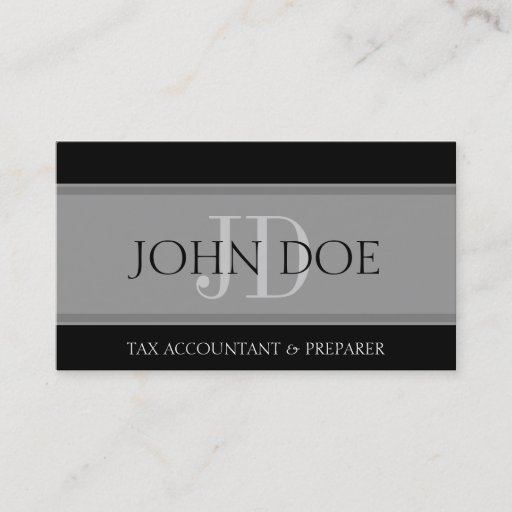 Customizable Tax Accountant Stripes D Grey Business Card