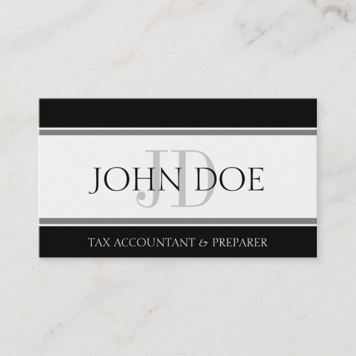 Tax Accountant Stripes W/W Business Card Templates