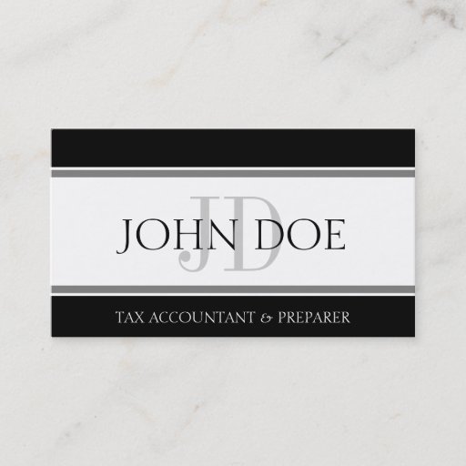 Customizable Tax Accountant Stripes W/W Business Card Templates