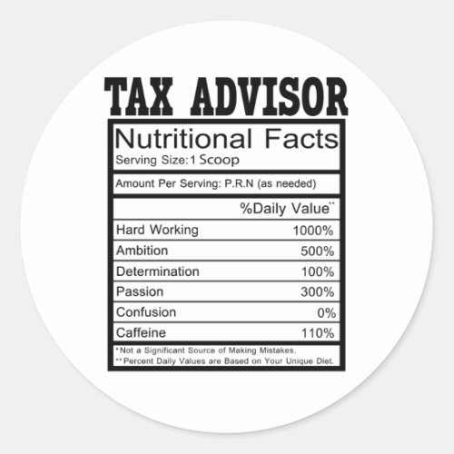 Tax Advisor Classic Round Sticker