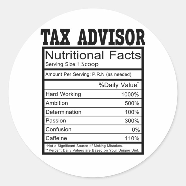 Tax Advisor Classic Round Sticker (Front)