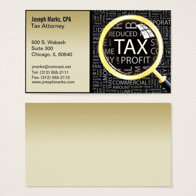 tax attorney cpa business card - Zazzle