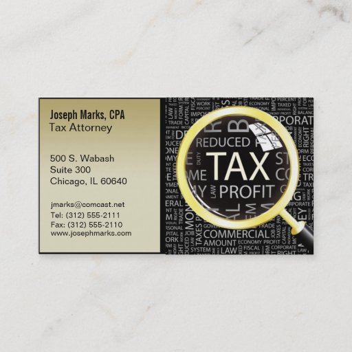 Customizable tax attorney cpa business card