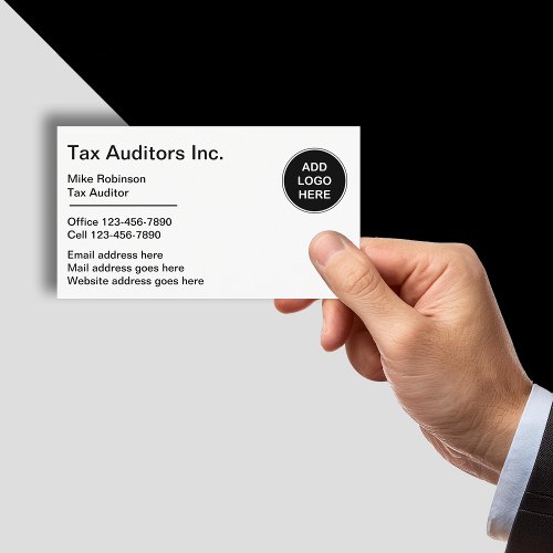 Tax Auditor Professional Logo Style Business Cards