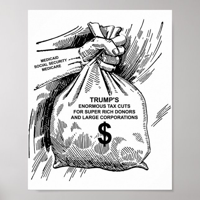 Tax Cuts For Super Rich Donors Poster (Front)