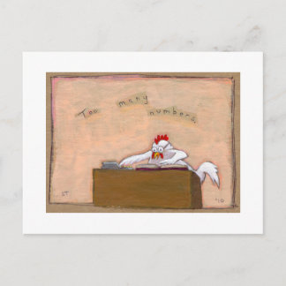 Tax Day - Accountant chicken numbers fun art Postcard