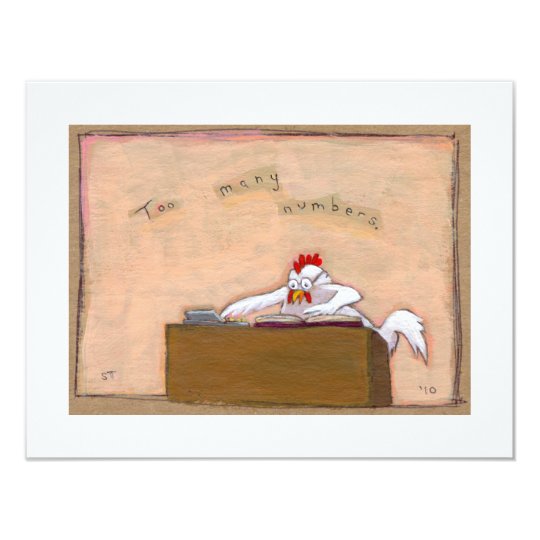 Tax Day Accountant chicken numbers fun silly art Card