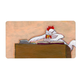 Tax Day Accountant chicken numbers fun silly art Label