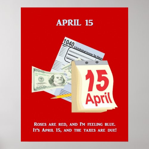 Tax Day Funny Poem Poster