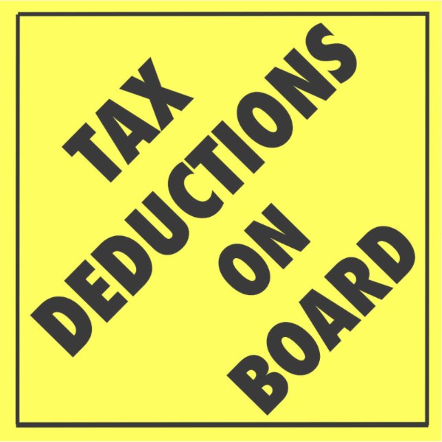 Tax Deduction On Board funny yellow diamond Sticker (Front)