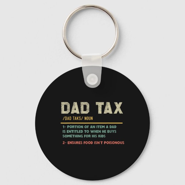 Tax Definition Funny Father's Day Dad Joke  Keychain (Front)