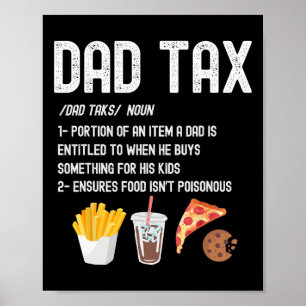 Tax Definition Funny Fathers Day Daddy Humor Dad J Poster