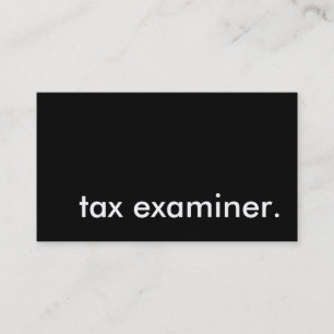 tax examiner. business card