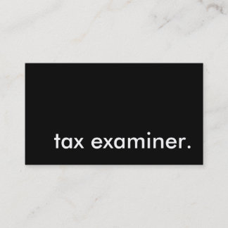 tax examiner. business card