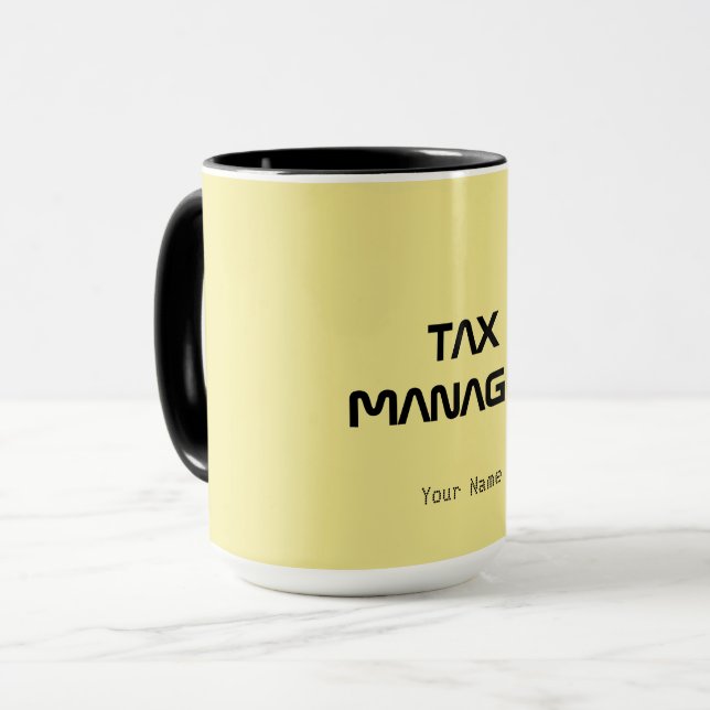 "TAX MANAGER" MUG (Front Left)